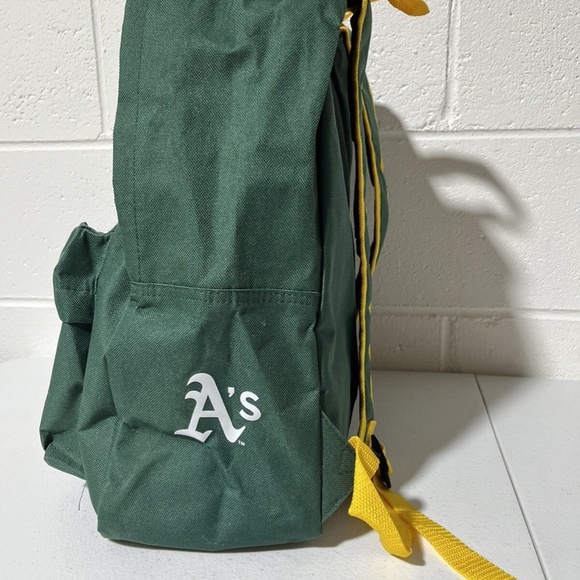 Oakland Athletics A’s MLB Backpack Promotional Stripes Bag Green Yellow White - Picture 2 of 13